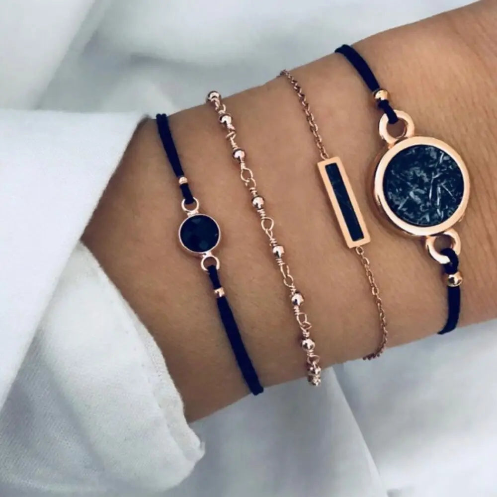 Bracelet bohème en cristal multi-rangs