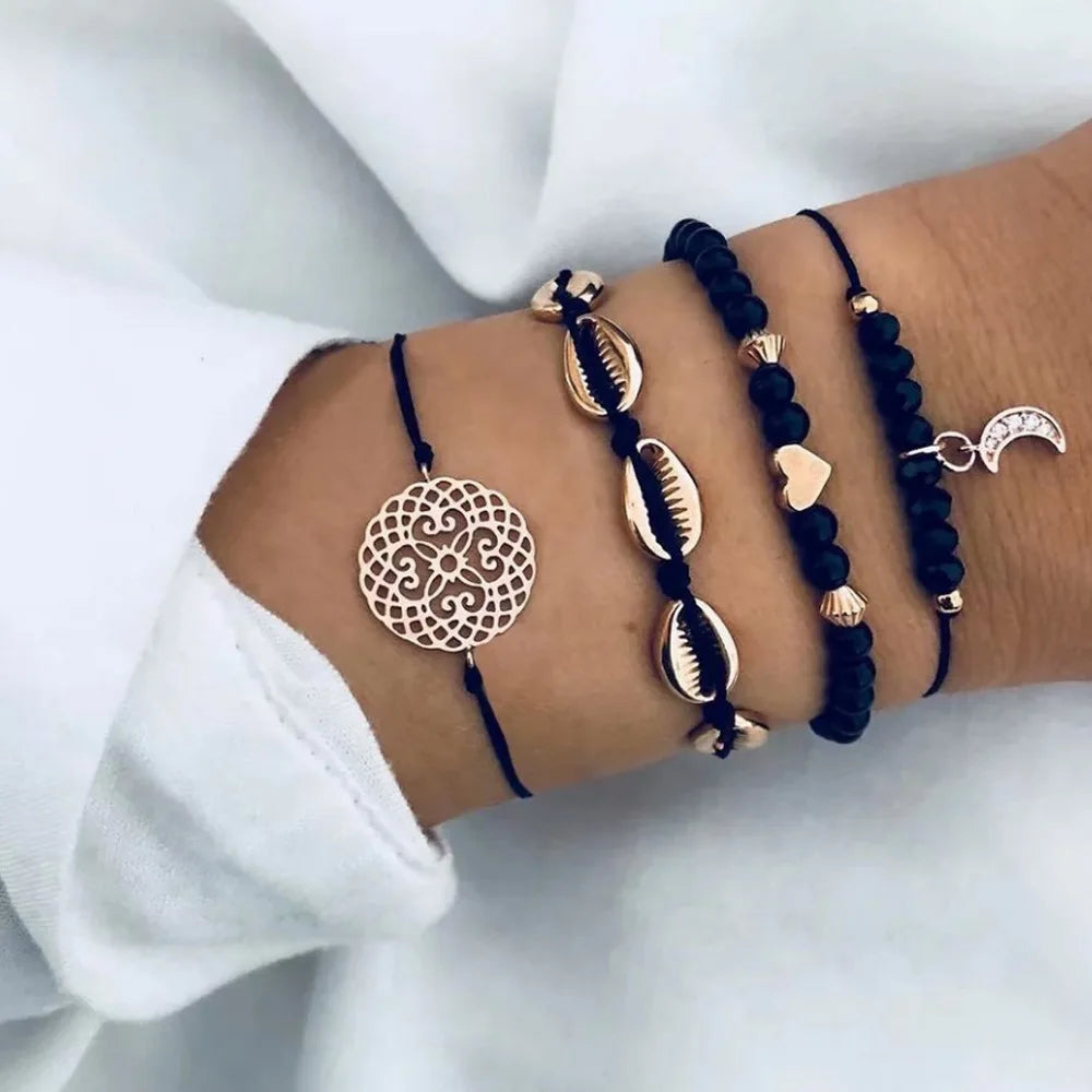 Bracelet bohème en cristal multi-rangs