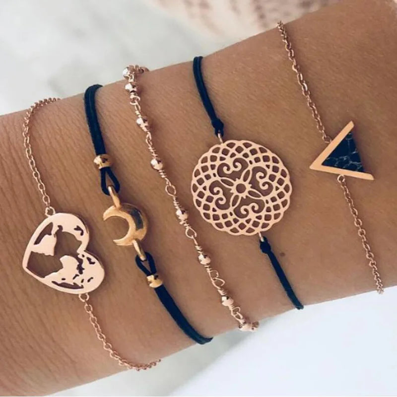 Bracelet bohème en cristal multi-rangs