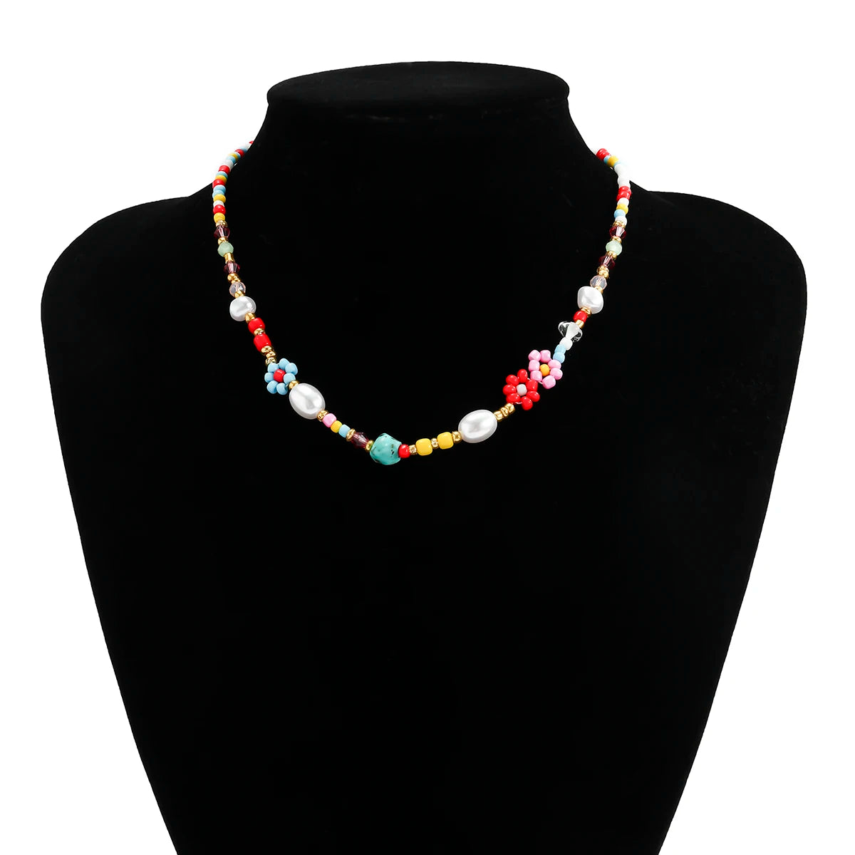 Collier ras du cou bohème avec perles multiples