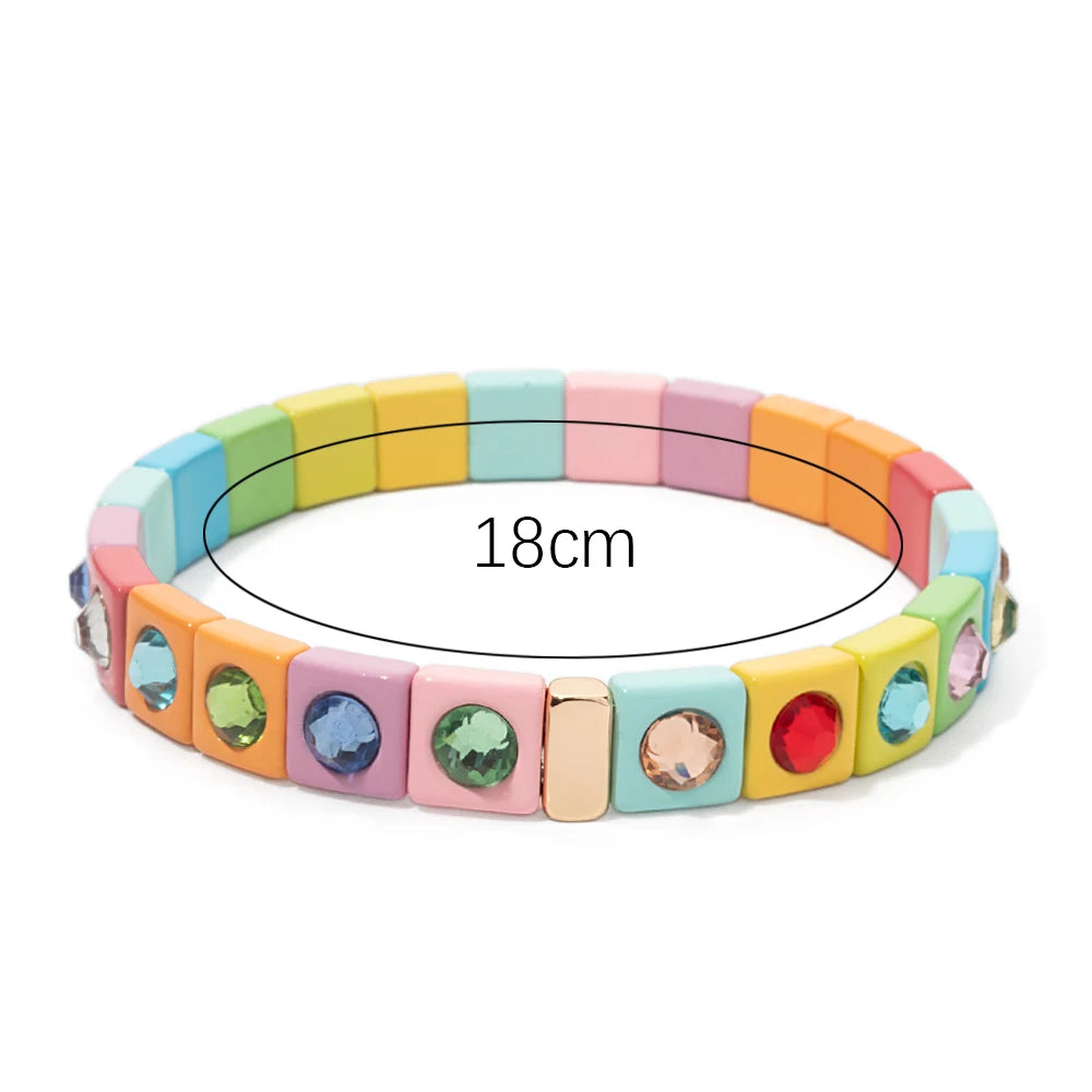 Bracelet bohème élastique coloré