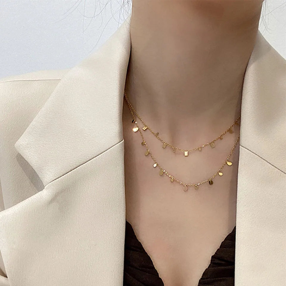 Collier ras du cou bohème avec pampilles