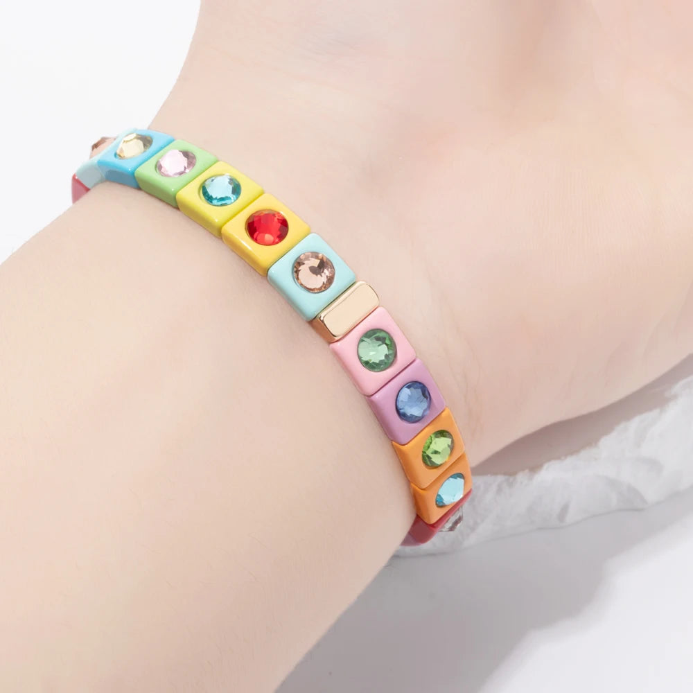 Bracelet bohème élastique coloré