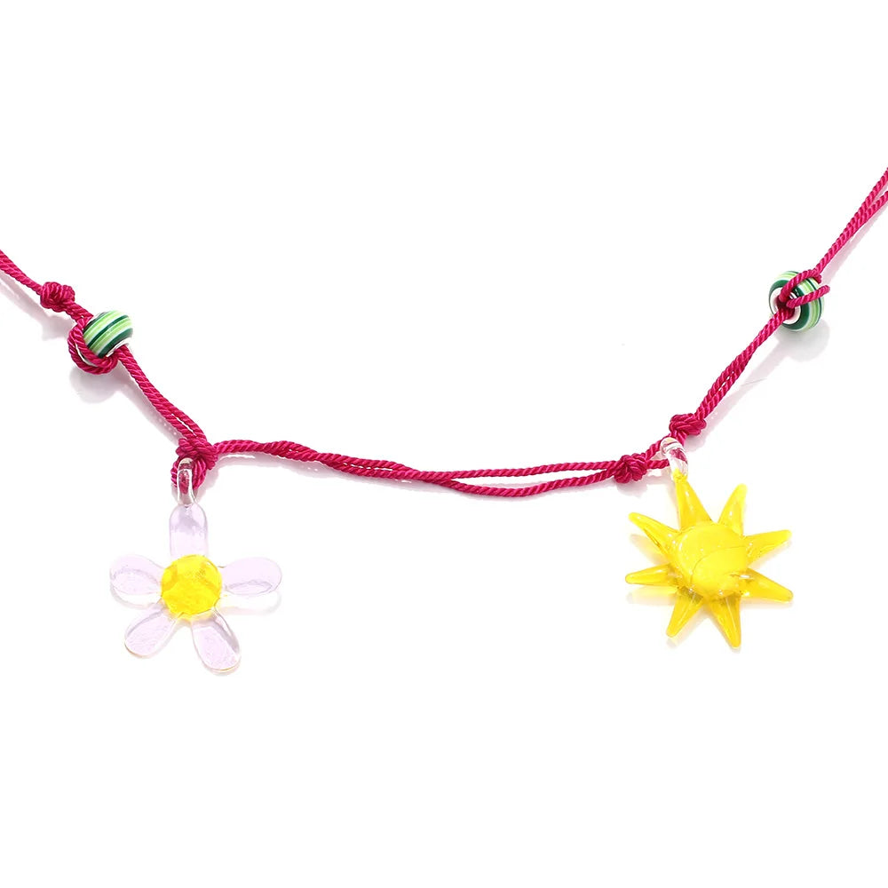 Collier bohème fleur-soleil