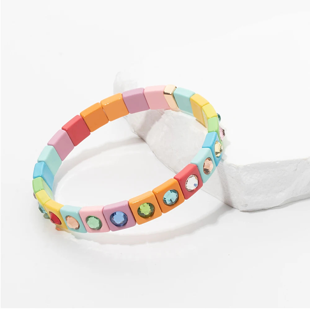Bracelet bohème élastique coloré
