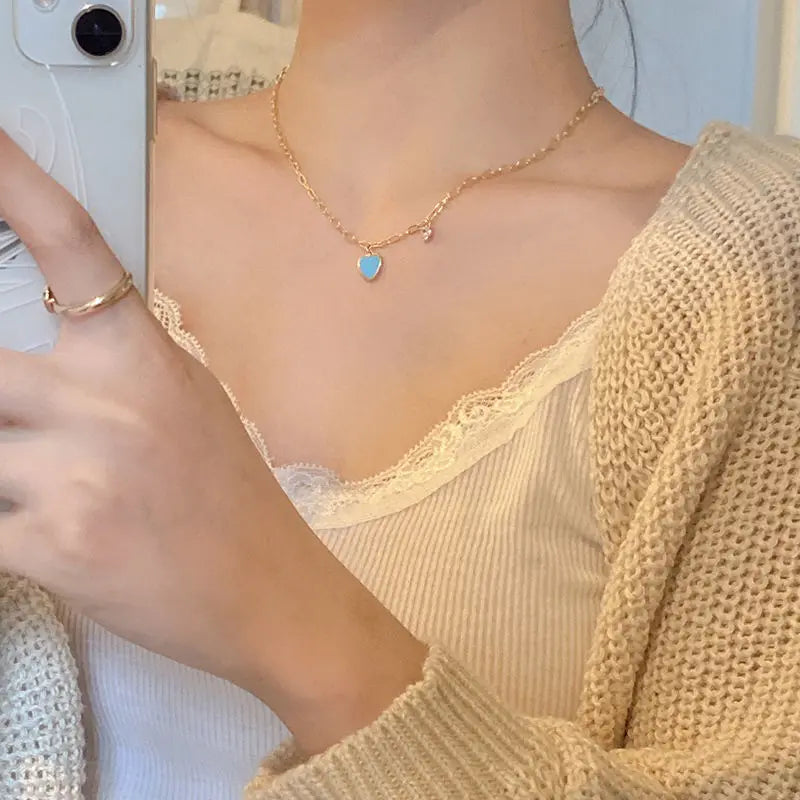 Collier bohème 'Amour Bleu'