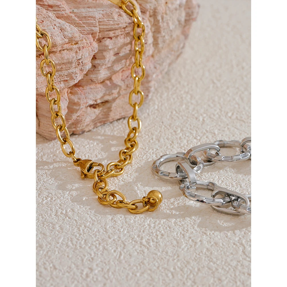Collier en acier inoxydable à grosse maille
