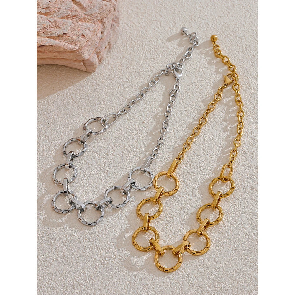 Collier en acier inoxydable à grosse maille