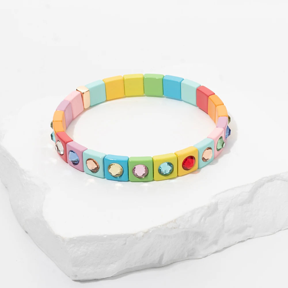 Bracelet bohème élastique coloré