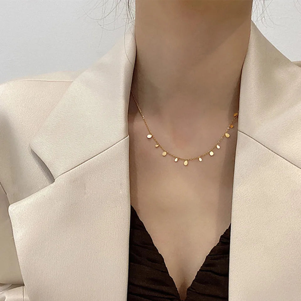 Collier ras du cou bohème avec pampilles
